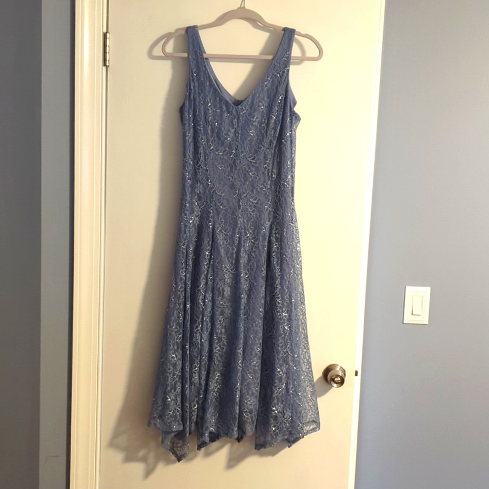 Blue lace formal dress